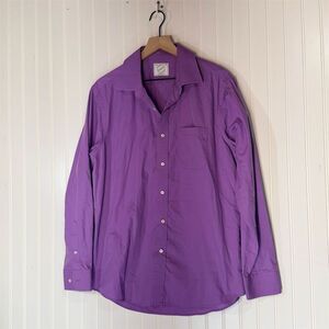 Bespoke NY Classic Fit Purple Dress Shirt L 16-16.5 34/35 Cotton Blend VTG‎ Y2K
